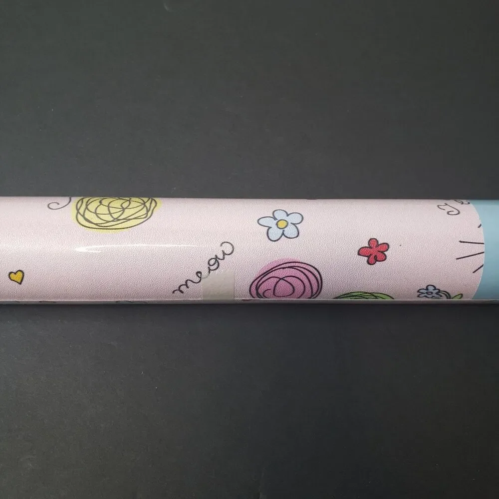Cute Pink Cat Wallpaper Removable Vinyl Self-Adhesive Sticky Contact Paper 10ft